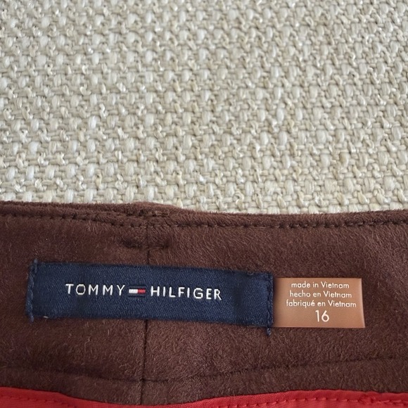 Tommy Hilfiger faux suede Brown Bootcut Stretch Pants women Size 16 - Picture 6 of 13